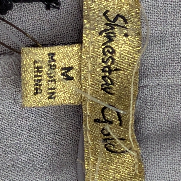 Stylish/Dressy Grey/Mauve Shinestar Gold Women's Ankle Pants - Picture 7 of 9